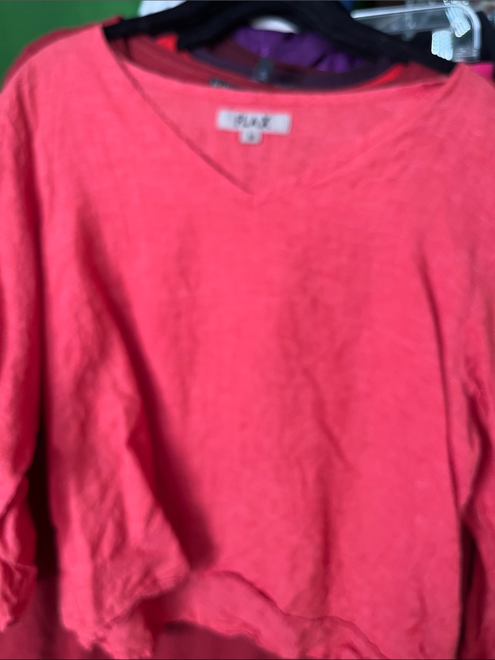 Flax Coral linen V-Neck